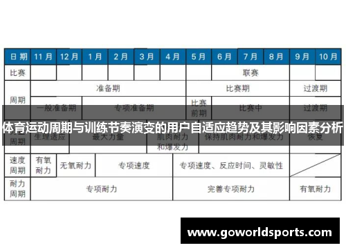 体育运动周期与训练节奏演变的用户自适应趋势及其影响因素分析